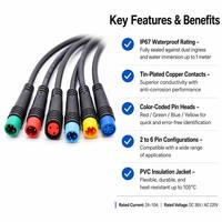 Connecteur circulaire mâle-femelle étanche IP68 M8 à 2, 3, 4, 5, 6 broches, adaptateur multi-prises, câble pour véhicules électriques