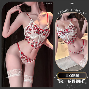 Combinaison en dentelle brodée florale en spandex avec armatures - Pure Desire Temptation <span class=keywords><strong>Sexy</strong></span> <span class=keywords><strong>Babe</strong></span> XL Tenue fine - Product Image 5