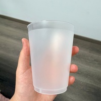 Gobelets en plastique givré personnalisables avec logo, 16oz/12oz, réutilisables pour mariages, fêtes, réunions de famille, camping, sans BPA