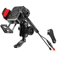 Pengisi daya ponsel sepeda motor, 12V hingga 24V & dudukan telepon anti-maling