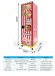 Tự động thương mại bỏng ngô Máy bán hàng tự động đồng tiền hoạt động có hương vị bỏng ngô Maker máy với đồng xu và hóa đơn chấp nhận - Product Image 6