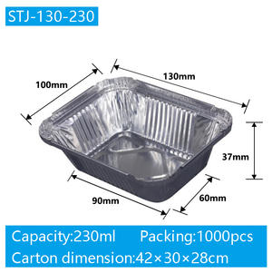 Plat à emporter jetable de forme de rectangle de récipient d'aliment de papier aluminium - Product Image 6