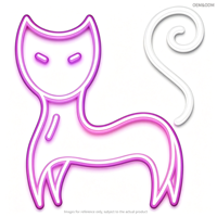 Enseigne lumineuse LED néon élégante à motif chat, personnalisable en acrylique, multicolore, pour la décoration murale de la maison, des cafés et des fêtes à thème