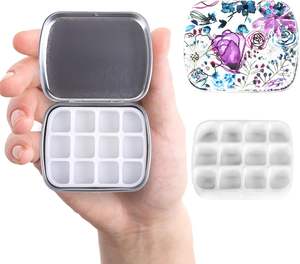Mini Paleta de Acuarelas Vacía de 12 Pocillos, Vasos para Mezclar Pintura, Paleta de Pintura, Kit de Acuarelas de Viaje, Caja de Pintura - Product Image 1
