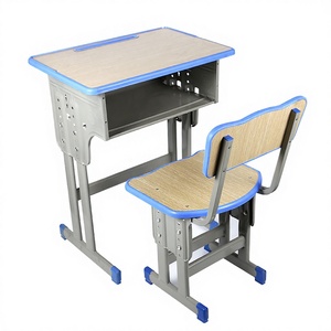 Conjunto de Silla y Escritorio para Estudiantes Sunfield, Moderno, Ajustable, de Madera y Acero, Muebles Escolares Duraderos para Aula y Hogar, Suministro al por Mayor - Product Image 2