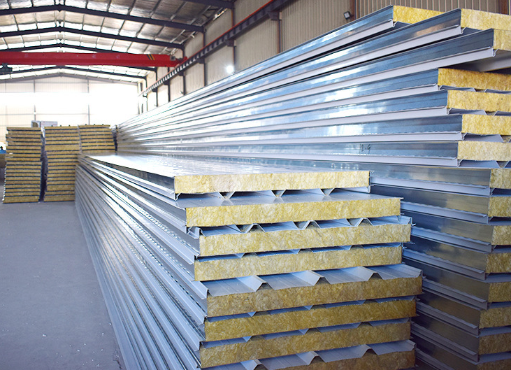 Walls Roofs Rock Wool Sandwich Panel 50-70kg/M3 Rockwool Sound Insulation Panels