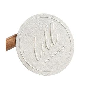 สติกเกอร์แบบกำหนดเอง สีเขียว สติกเกอร์แบบกำหนดเอง สีขาว โลโก้แบบนูน สติกเกอร์กระดาษมีพื้นผิว - Product Image 6