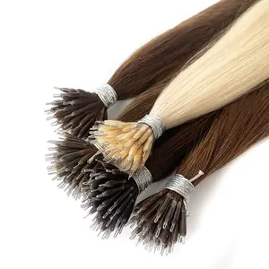 Factory Wholesale Remy Human Hair Prebonding Nano Ring Hair Extensions For Hair Salons