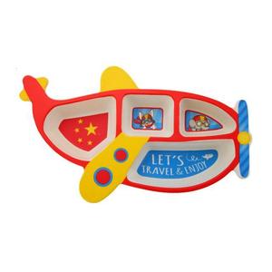 Vajilla Infantil de Dibujos Animados, <span class=keywords><strong>Plato</strong></span> para Niños con Divisiones, Platos de Comida de Fibra de Bambú - Product Image 1