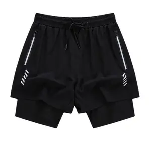 Gym Shorts Mens Sports Quick Dry 6 Inch 100% Polyester Compression Mens Fitness Running Breathable Cotton Gym Shorts