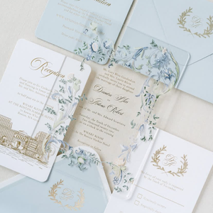 Tarjeta <span class=keywords><strong>de</strong></span> Invitación <span class=keywords><strong>de</strong></span> Boda Transparente Personalizada, Nombres en Lámina Dorada y Código QR, para Despedida <span class=keywords><strong>de</strong></span> Soltera y Evento <span class=keywords><strong>de</strong></span> Boda - Product Image 5