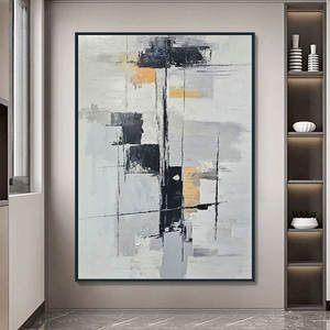 لوحة زيتية فنية جدارية تجريدية حديثة ومعاصرة مرسومة يدويًا على القماش لغرفة المعيشة من المصنع الأصلي - Product Image 2