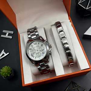 New Fashion <b>Couple</b> Watch <b>Bracelet</b> Set, Stainless Steel Waterproof Wristwatch, Stylish Lover Gift for Valentine's Day - Product Image 3
