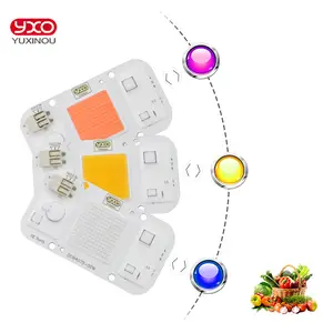 Lampu Pertumbuhan Tanaman Hidroponik Tumbuh Cahaya Tanpa Driver 50W LED COB Chip Spektrum Penuh AC Led Chip untuk Bibit Tanaman Dalam Ruangan Tumbuh