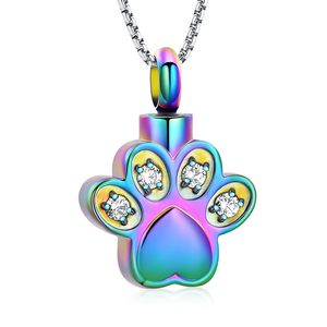 Kalung guci hewan peliharaan perhiasan kremasi cetak kaki hewan peliharaan untuk abu untuk anjing/kucing perhiasan peringatan kenang-kenangan Abu anjing untuk hewan peliharaan - Product Image 3