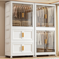 Armoire de rangement modulaire en plastique PP sans outil, avec tringle de suspension interne, prête à l'emploi pour le commerce de détail