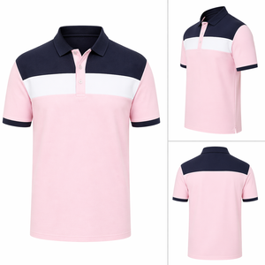เสื้อโปโลผู้ชายสำหรับเล่นกอล์ฟ ระบายอากาศได้ดี แห้งเร็ว น้ำหนักเบา ทรงสปอร์ต สีสันตัดกัน  พร้อมปักโลโก้ตามสั่ง - Product Image 2