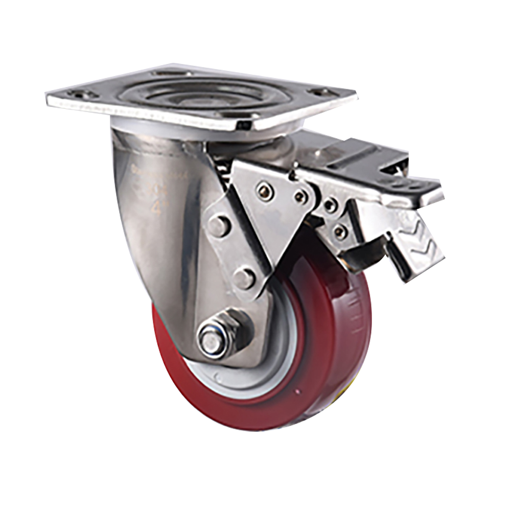 New 4/5/6/8inch 200/250/300/350kg SS PU Heavy Duty Castor Steel Caster Wheels,stainless Steel Caster Wheel