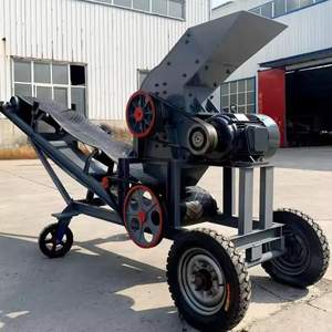 Küçük toptan taşınabilir mobil dizel çekiç kırıcı lamine cam kırma makinesi değirmen konveyör taş kırıcı çekiç kırıcı - Product Image 3