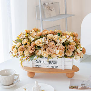Maceta de valla de <span class=keywords><strong>rosas</strong></span> artificiales de estilo americano de 30cm, vegetación de imitación y flores de loto para Navidad, decoración del hogar, sala de estar - Product Image 5
