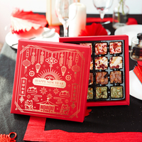 Nouvel an 2023 boîte d'emballage cadeau Design boîte rouge pour biscuits et vins