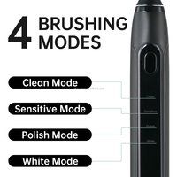 Brosse à dents électrique sonique LED rechargeable étanche IPX7 2-en-1 avec lumière bleue/violette/rouge pour adultes, blanchiment/nettoyage des dents