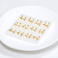 Boucles d'oreilles à visser en acier inoxydable anti-allergie, multicolores, avec zirconias, pour fille ou bébé