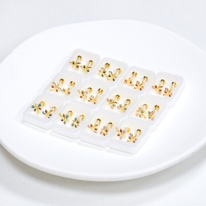 Alla moda Anti allergia in acciaio inox Mix colore Zirconia vite indietro orecchino per la ragazza o il bambino - Product Image 4