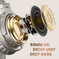 Écouteurs sans fil Pro C de haute qualité, casque d'écoute filaire pour DJ, 50mm, grand pilote avec batterie 1000mah pour téléphone PC