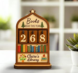 Meilleures ventes : Comptoir de livres en bois, Panneau en bois pour enregistrement de lecture, Présentoir mini-étagère en bois simple face - Product Image 2