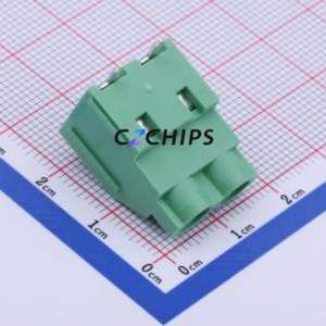 DB910R-7.62-2P-GN-S Screw Terminal Block Bent Lead Through Hole,P=7.62mm Connector 1x2P 7.62mm Green Right Angle Insert - Product Image 1