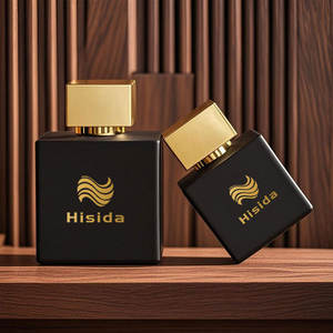 ขวดน้ำหอมทรงสี่เหลี่ยมสีดำสุดหรูขวดน้ำหอมแก้วฝาทองขนาด30มล. 50มล. 100มล. - Product Image 4