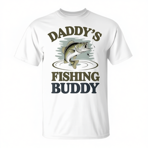 T-shirt pour enfant Daddys Fishing Buddy Bass Fisherman, pêche aux leurres en eau douce, polyester doux, 1 pièce - Product Image 2