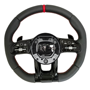 Volante de Cuero Personalizado para <span class=keywords><strong>Mercedes</strong></span> <span class=keywords><strong>Benz</strong></span> W205 W212 W222 C63 C43 E350D GLA GLC GLB GLE CLA CLS, Piezas Automotrices - Product Image 1