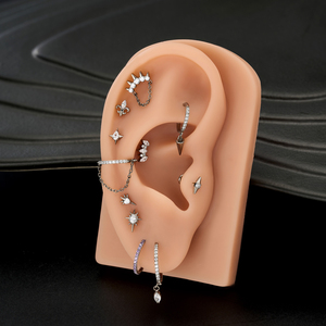 G23 Solid Titanium Ear Studs Star Cz <strong>Gem</strong> Labret Lip Cartilage Tragus Piercing Helix Ear Piercing <strong>Jewelry</strong> 16G - Product Image 4