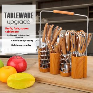Service de Couverts de Table Japonais de Haute Qualité en Acier Inoxydable, Style Classique, 4/24 Pièces Couteaux Cuillères Fourchettes, pour Noël - Product Image 2