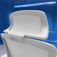 Chaise de bureau ergonomique en maille à dossier haut avec appui-tête réglable et tissu respirant