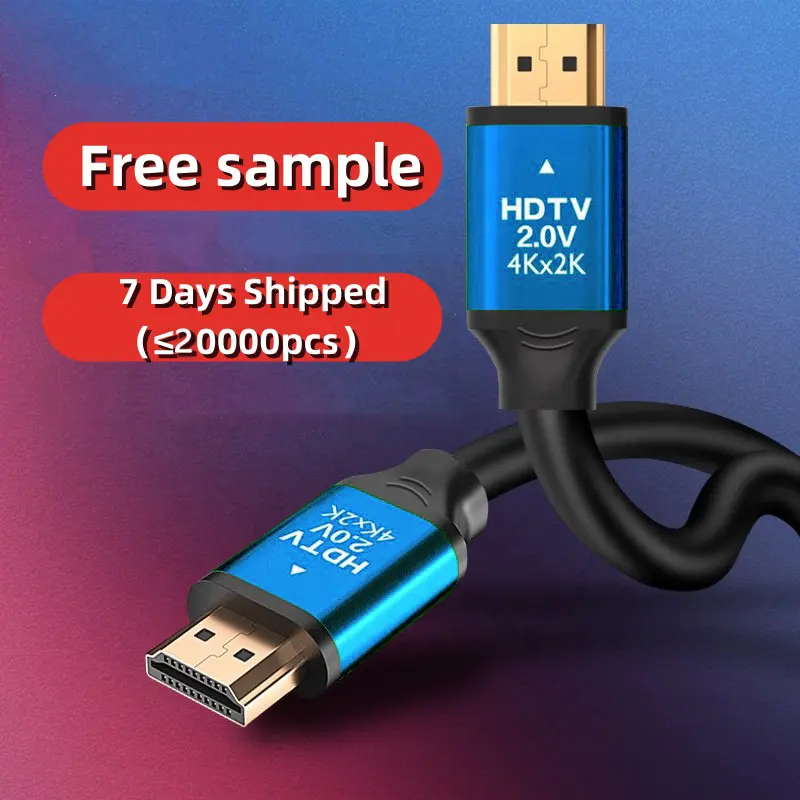 أحدث كابلات Hdmi 4k مطلية بالذهب 18 جيجابايت 24 قيراط كابل Hdmi 4k Ultra Hd Hdmi Cable core 4k لون أزرق كابلات Hdmi 4K 3D 60Hz Hz