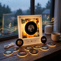 Aimant de réfrigérateur rotatif musical avec lumière LED, NFC, photo en acrylique, CD, ensemble cadeau personnalisé pour mariage, remise de diplôme, Pâques
