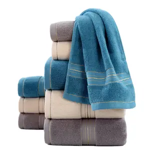 Wholesale luxury 100% cotton hotel towels set bath bed linen and towels the 5 star hotel