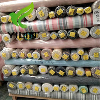 Tissu en stock à prix réduit, 55% coton, 45% lin, teinture réactive unie, pour vêtements/chemises/pantalons/robes