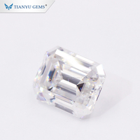 Tianyu gema atacado def vvs branca colorida, excelente 5x7mm esmeralda corte moissanite pedra preciosa solta