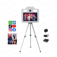 Photomaton de mariage avec étui de vol Cabine photo à écran tactile de 21.5 pouces Caméra DSLR cabine photo Selfie Box Machine
