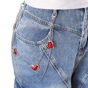 European And American Style Metal Heart <b>Waist</b> <b>Chain</b> For Women Hip Hop Jeans Accessory Double Ring Zinc Alloy Fashion Body <b>Chain</b> - Product Image 1