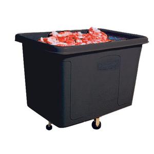 Contenitore rettangolare da 300 litri in plastica nera con ruote per uso esterno - Product Image 1