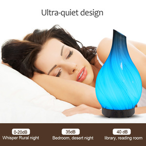 Sang Trọng 100ml đá cẩm thạch thủy tinh tinh dầu khuếch tán 100% siêu âm 7 màu RGB LED thay đổi điện cho hộ gia đình sử dụng 1 năm - Product Image 6