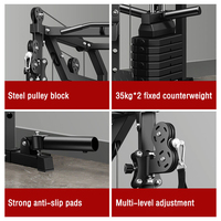 DINUO Home Gym V-Shape Squat Rack Functional Trainer Cable Crossover avec capacité de charge de 300 kg et réglage multi-niveaux