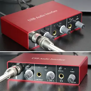 Factory Price Customizable Interface Audio Studio Xlr Pro 2i2 Irig2 Sound Card Studio Recording Mixer Usb Audio Interface