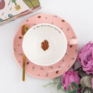 Taza de café de cerámica floral pequeña, esmalte de sublimación impreso con logotipo personalizado para tazas para obsequios promocionales con paquete personalizado - Product Image 5