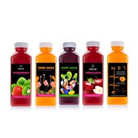 Conception d'étiquettes d'emballage de bouteilles de jus de boissons personnalisées, impression de logo imperméable, autocollant, étiquette pour bouteille de jus
